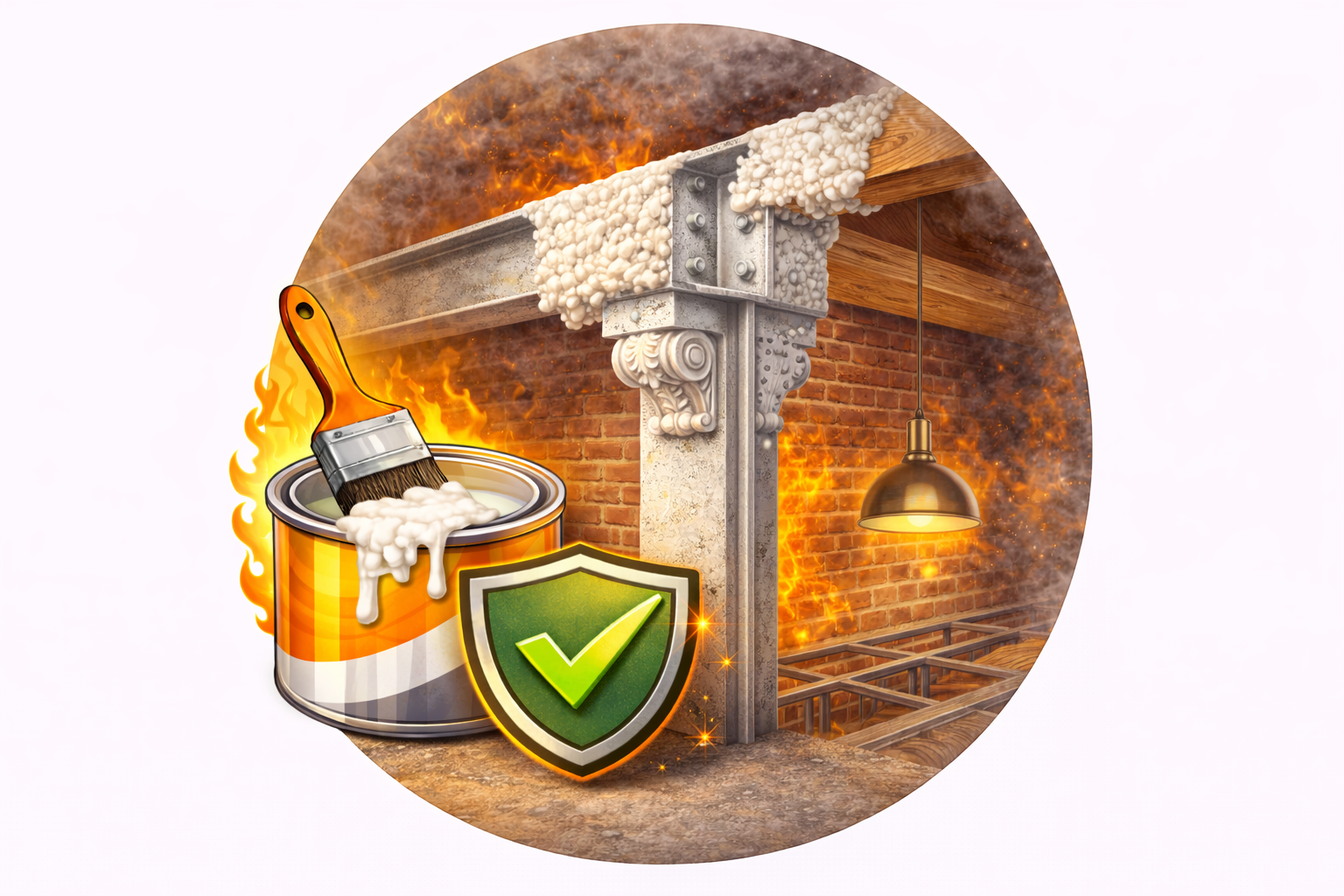 Peinture intumescente pour éléments architecturaux apparents et design